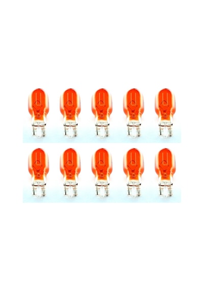 10 Adet Turuncu 12v 16w T15 Dipsiz Ampul Ön Park Ampulü