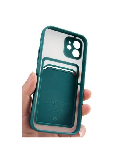Fitcase Apple Uyumlu iPhone 12 Pro Kilif Cardy Kartlik Cepli Mat Kapak 514448012