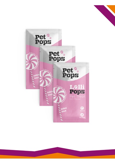 Lollipops Tavuk Ciğeri Kefir 3'lü Kedi Köpek Ödül Lolipopu