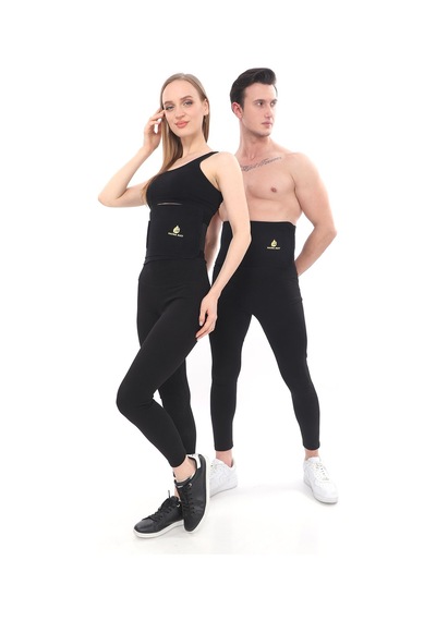 Sh Mağazacılık Unisex Termal Terleten  Siyah  Bel Korse Kemer Siyah