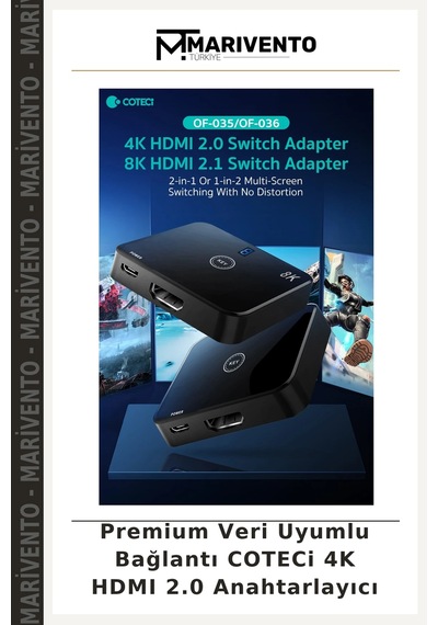 Premium Veri Uyumlu Bağlantı Coteci 4k Hdmı 2.0 Anahtarlayıcı