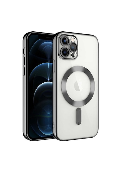 Apple Uyumlu  iPhone 12 Pro Max Mag Safe Özellikli Lens Korumalı Logo Gösteren Silikon Kılıf - Rose Gold