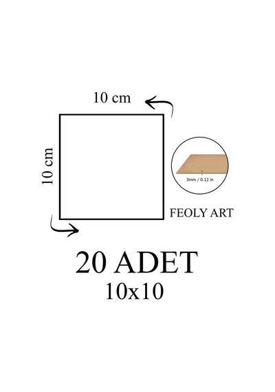 3 Mm 10x10 Mdf Plaka 10 Adet - Hobi, Maket, Ahşap El Sanatları İçin Uygun 10 Lu Paket Genel