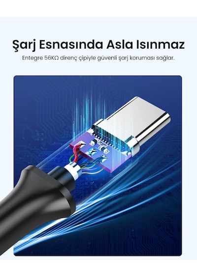 Ugreen Usb 3.0 Usb-c Data Ve Şarj Kablosu 50 Cm, 20881 Standart Model