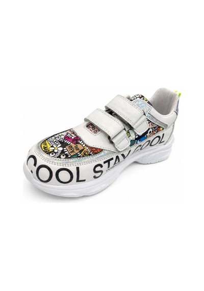 Papucumun Dünyası Kız Çocuk Hakiki Deri Çok Renkli Şık Sneaker