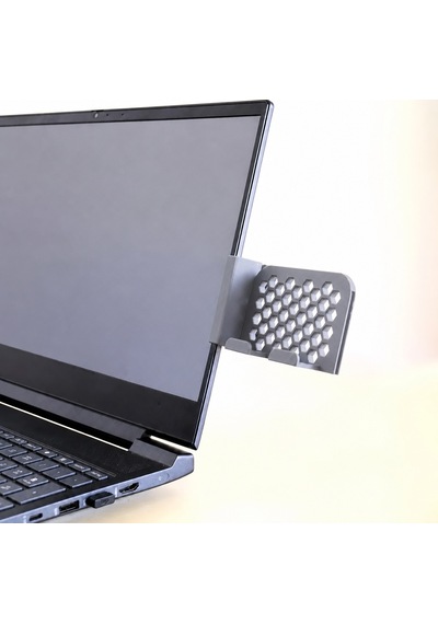 3d Baskı Monitor Telefon Tutucu - Petek Desenli Laptop Kenar Telefon Tutucu-gri Diğer