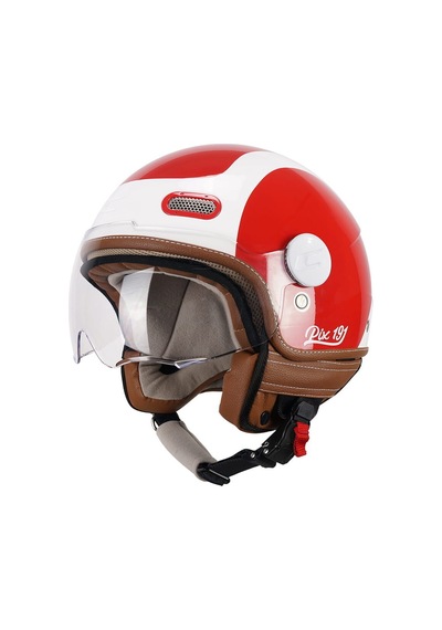 Cgm 191g Pix Sprint Rosso Bianco Sagomata Açık Kask Kırmızı-beyaz