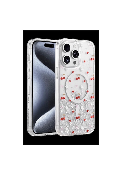 Onegif Apple İphone 15 Pro Max Misk Simli Magsafe Kapak - Desen 5