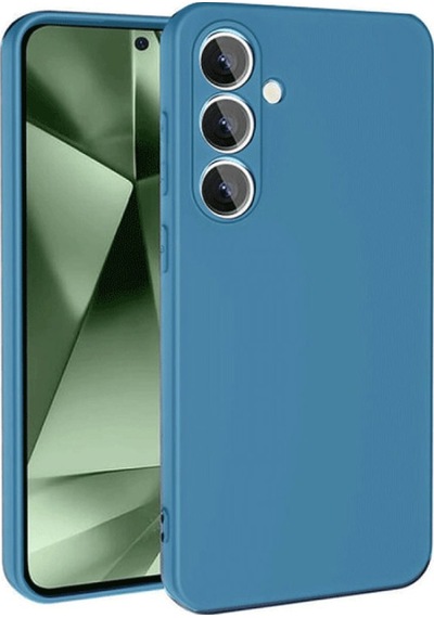 Samsung Galaxy  Uyumlu,  S24 Fe Kılıf Nano İçi Kadife Silikon - Mavi