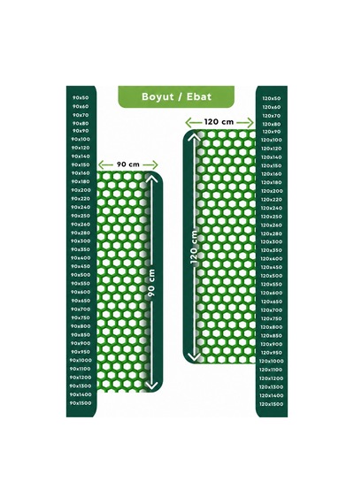 Hortumtech Bal Petek Paspas Kaydırmaz Pvc Islak Zemin Duş Havuz Su Tahliyesi 4 Mm - Yeşil 90 X 100 Cm