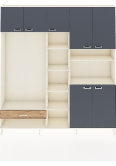 Arges Dolap 11 Raflı Tek Çekmeceli 7 Kapaklı 220x30x243 Aytaşı-antrasit/çam Antrasıt/atlas Çam Arges Dolap 11 Raflı Tek Çekmeceli 7 Kapaklı 220x30x243 Aytaşı-antrasit/çam Antrasıt/atlas Çam