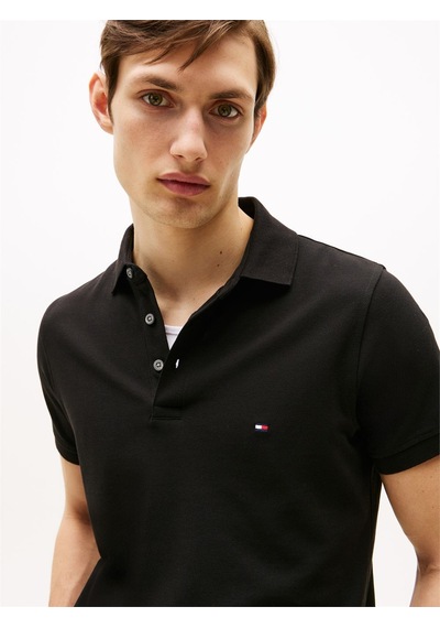 Tommy Hilfiger Core 1985 Slım Polo Erkek Siyah T-shirt - Mw0mw17771