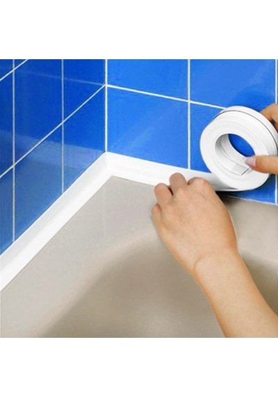 Banyo Duşakabin Küvet Mutfak Lavabo Tezgah Sızdırmaz Su Geçirmez Kenar Bandı 38 MM x 3.2 M