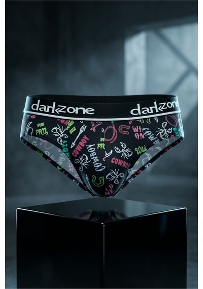 Darkzone Erkek Kovboy Desenli Pamuklu Lastikli Slip Külot Çok Renkli