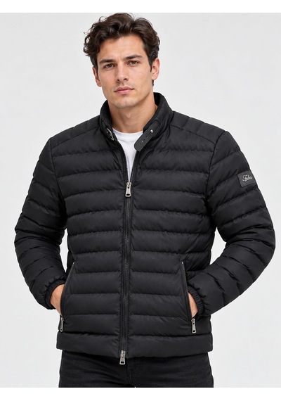 Tiger Force Slim Fit Erkek Şişme Dolum Mont 7819 Siyah