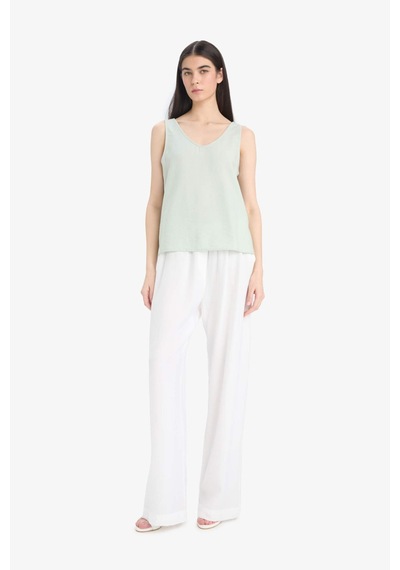 Defacto Regular Fit V Yaka Kolsuz Bluz E6395ax25smgn270 Yeşil