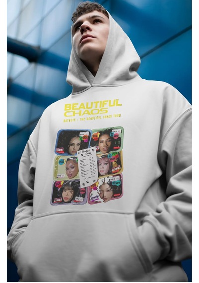 Sevbano Katseye Beautiful Chaos Kpop Müzik Grubu Ön Baskılı Unisex Oversi beyaz