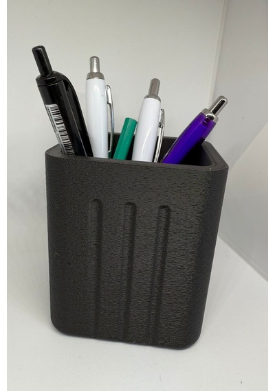 Modern Kare Kalemlik Minimal Masaüstü Kalem Organizer Siyah - Beyaz