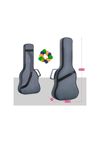 Midex CS-24 Concert Ukulele Çantası Gigbag Soft Case Kılıf (10 Pena ve Takım Tel Hediye)