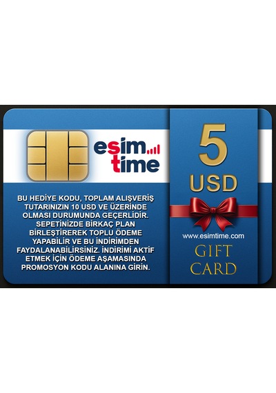 Esimtime 5 Usd Dijital Hediye Kartı