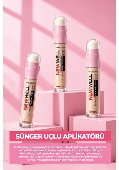 Full Coverage Concealer & Contour Sünger Uçlu Kapatıcı & Kontür 02 6 Ml 00