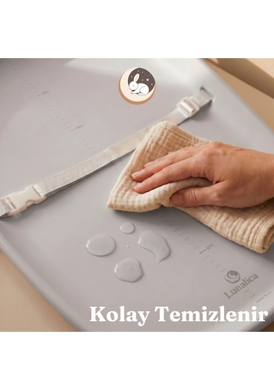 Vela Kemerli Bebek Alt Değiştirme Matı - Kolay Silinir, Su Geçirmez, Yenidoğan Şifonyer Üstü Alt Açma Pedi Minderi