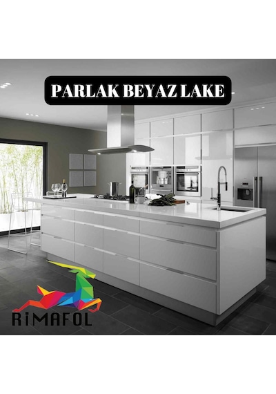 Rimafol Yapışkanlı Folyo Mutfak Tezgah Dolap Ve Mobilya Kaplama Folyosu 61cmx4m Parlak Beyaz