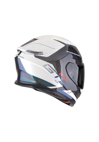 Scorpion Apex Exo-gt Sp Carbon Matrix Air Flex Kapalı Motosiklet Kaskı Beyaz Siyah Mavi