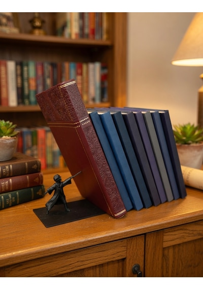 Büyücü Figürlü Görünmez Kitap Tutucu - Harry Potter Hayranlarına Özel Hediye Dekoratif Kitap Tutucu