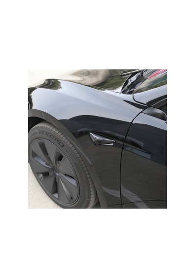 Red Lion Parts Tesla Model Y Uyumlu Parlak Karbon Fiber Görünümlü Yan Kamera Sinyal Kaplama