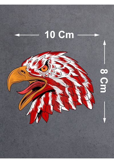 Kartal Sticker - Vahşi Kartal Sticker - Araba Oto Motosiklet Karavan Cam Sticker - 00945 10X8 Cm