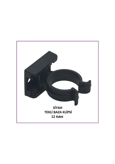 Baza Klipsi, Tekli, Siyah 12 Adet