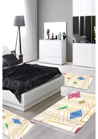 Eko Trend Djt Yıkanabilir Kaymaz Taban 3 Lü Yatak Odası Takımı P1337 Modern Renkli