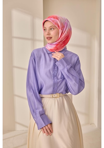 Silk Home Olinda İpek Eşarp 47004-21 Tozpembe, Yavruağzı, Pembe, Mor
