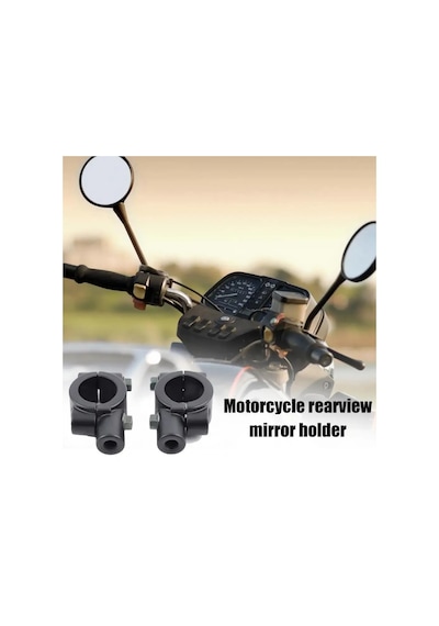 Motosiklet Bisiklet Atv Üniversal Gidon Ayna Kelepçesi 10mm Siyah