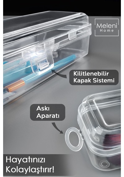 Taşınabilir Makyaj Organizeri - Şeffaf Çok Amaçlı Kozmetik Makyaj Fırçası Düzenleyici Fırçalık