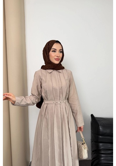 Mihran Butik Valeno Model Coupra Model Kumaş Kemer Detaylı Elbise Taş