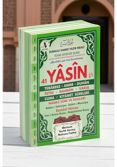 10 Adet Türkçe Mealli Orta Boy 80 Sayfa 41 Yasin - Yeşil Renk