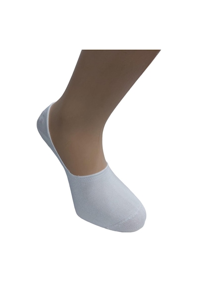 Design 6'lı Erkek Bambu Babet Çorap - Beyaz