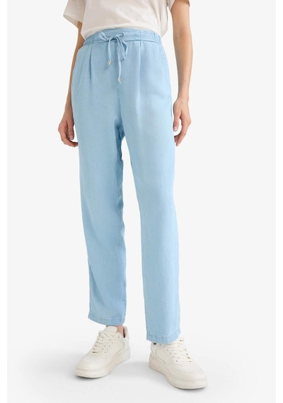 Defacto Pull On Carrot Fit Yüksek Bel Bilek Boy Akışkan Kumaş Yıkamalı Pantolon D8236AX25SM İndigo