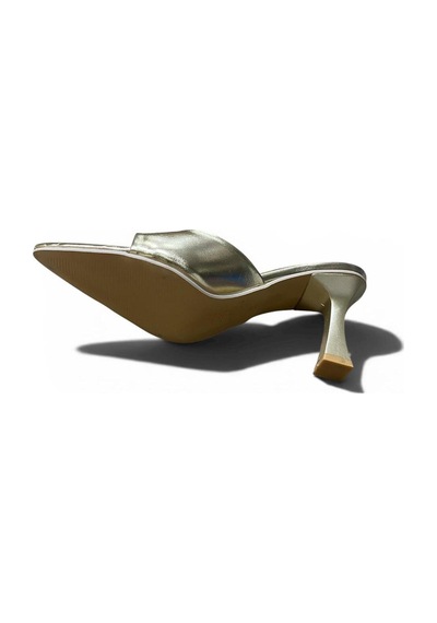 Miçe Shoes Kadın İnce Topuk Abiye Günlük Terlik Altın - 873684040 Altın