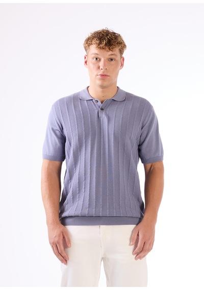 Dufy İndigo Fitilli Erkek Triko - Slim Fit Indigo