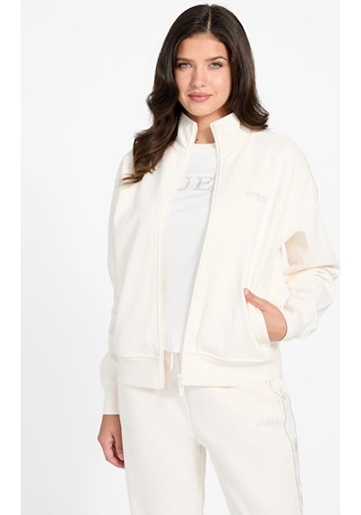 Guess V5bq15kcx22 Octavia High Neck Full Zip Kadın Sweatshirt Krem