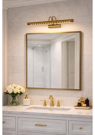 Gold Led Tablo Aydınlatması, Beyaz Işık, Duvar Tipi Ayna Üstü Dekoratif Aplik Diğer