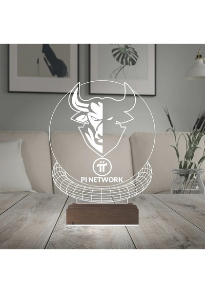 Luvivia Crypto Pi Network Pi Coin Kripto Finans 3d Lamba - Masa Gece Lambası Şeffaf