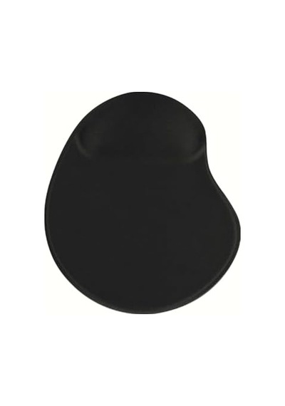 Oval Baskılı Bilek Destekli Tip Kaymaz Taban Optik Bilgisayar Notebook Mouse Pad Maus Pad Siyah Düz