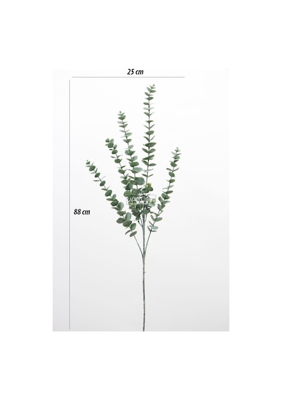 Yapay Retro Pastel Okaliptus Dalı 88 Cm Pudrali-yesil