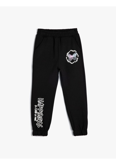 Koton Jogger Eşofman Altı Kelebek Baskılı Beli Bağlamalı Cepli Siyah 5wkg40041ak Siyah Koton Jogger Eşofman Altı Kelebek Baskılı Beli Bağlamalı Cepli Siyah 5wkg40041ak Siyah