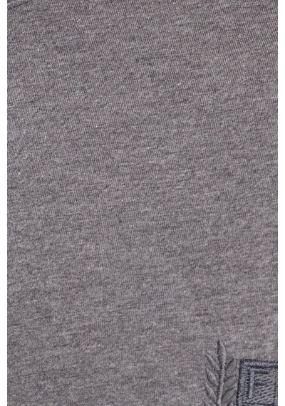 Tudors Erkek Standart Fit %100 Pamuk V Yaka Beli Lastikli Gri Pijama Takımı-37938 Gri