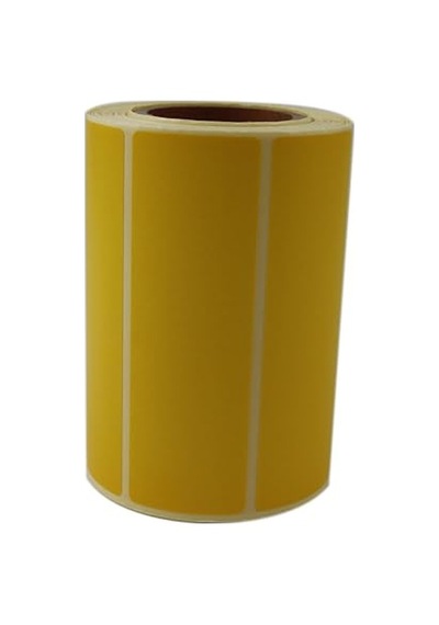 Sarı Zemin Baskılı Kuşe Etiket 100mm X 30mm Ruloda 500 Adet 40mm Kuka Çapında Barkod Yazıcı Etiketi Diğer